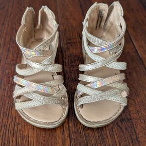 Stylish Kids Sandals in Glittery Gold